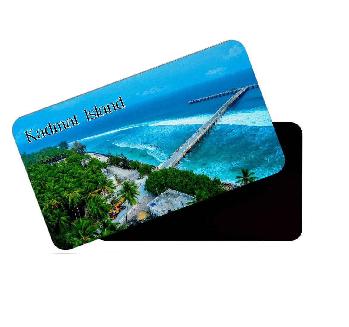 dhcrafts Multicolor Lakshadweep Kadmat Island Design Rectangular Rubber Matte Finish Fridge Magnet / Magnetic Card Pack of 1 (8.6cm x 5.4cm)